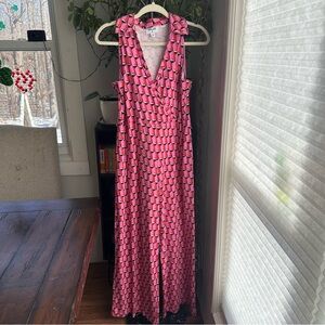 DIANE VON FURSTENBERG Pink Patterned Women's Jumpsuit